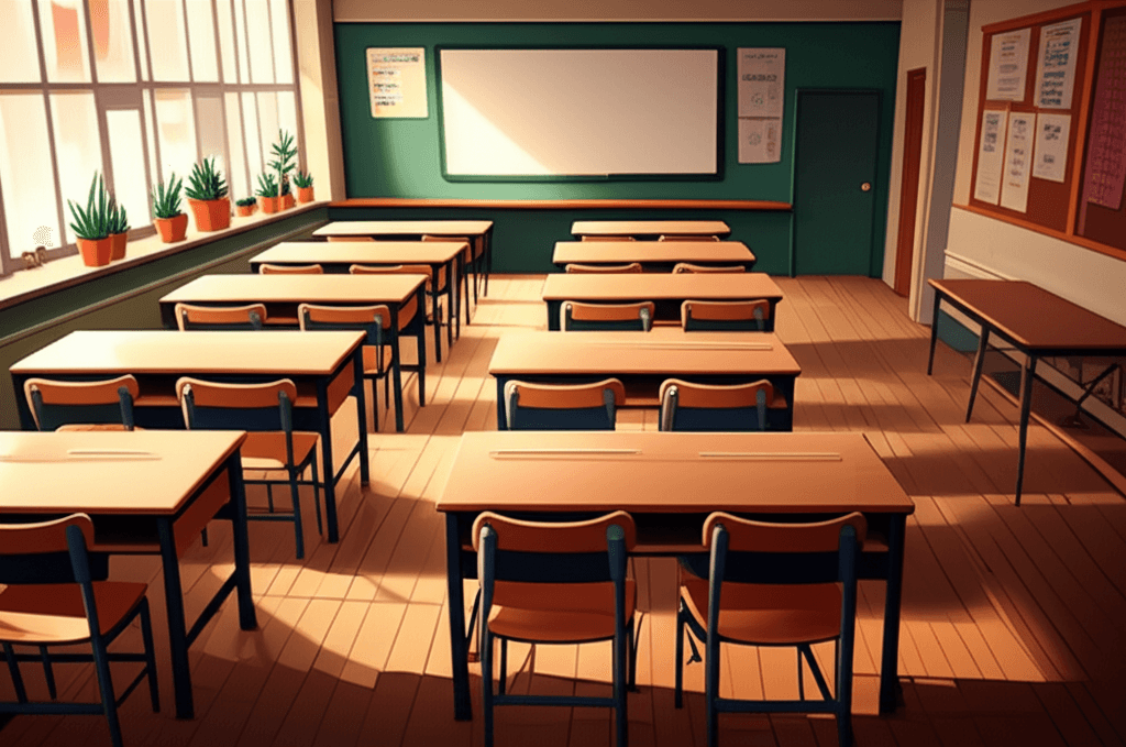 Modern preschool classroom interior