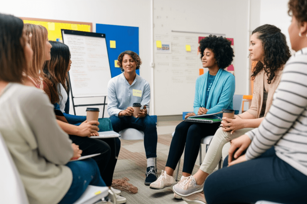 Parents in a discussion group