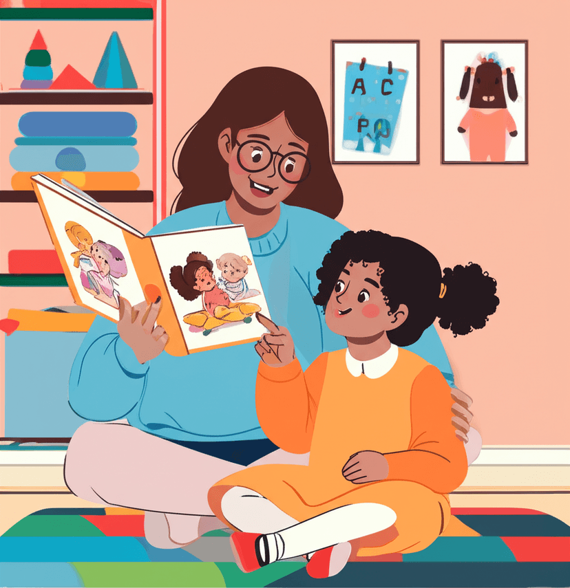Teacher and child